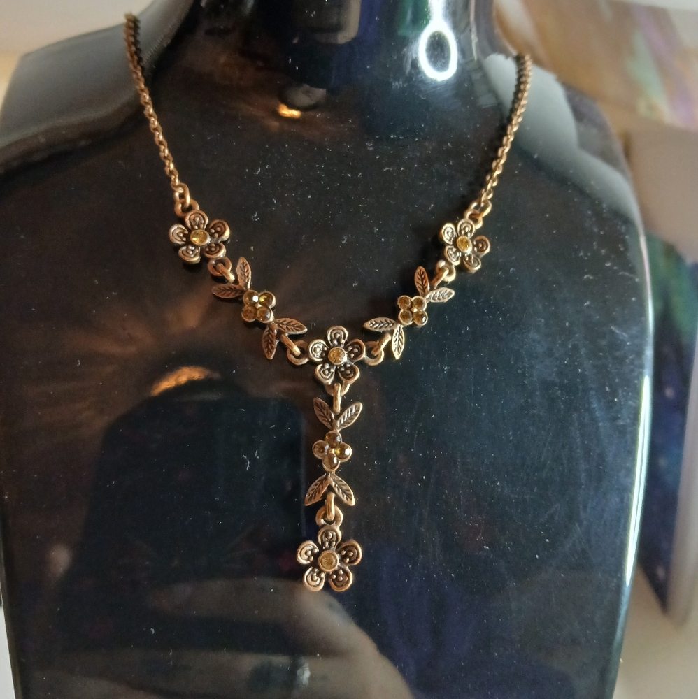 SOLD Dainty Gold Necklace with Linked Charms